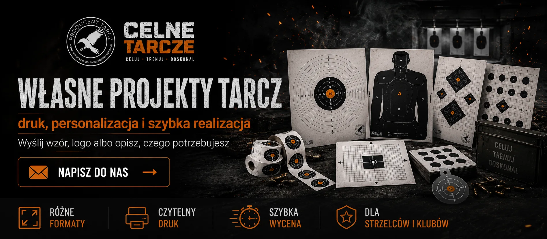 Celne Tarcze — własne projekty tarcz: druk, personalizacja i szybka realizacja